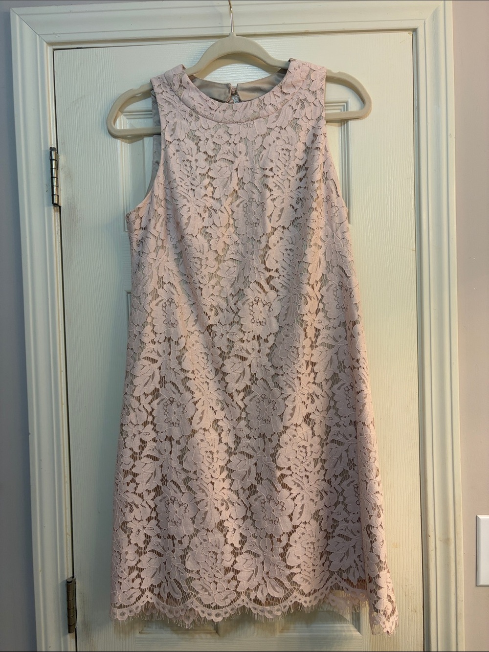 Vince Camuto Lace Shift Dress in Light Pink - Sleeveless Elegant Style
